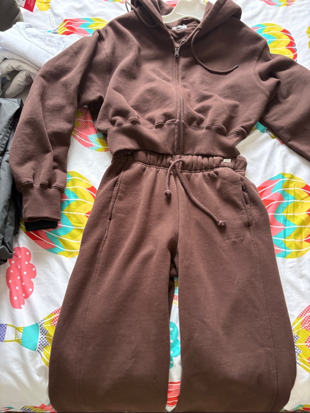 Garage Women's Brown Zip Hoodie & Drawstring Joggers